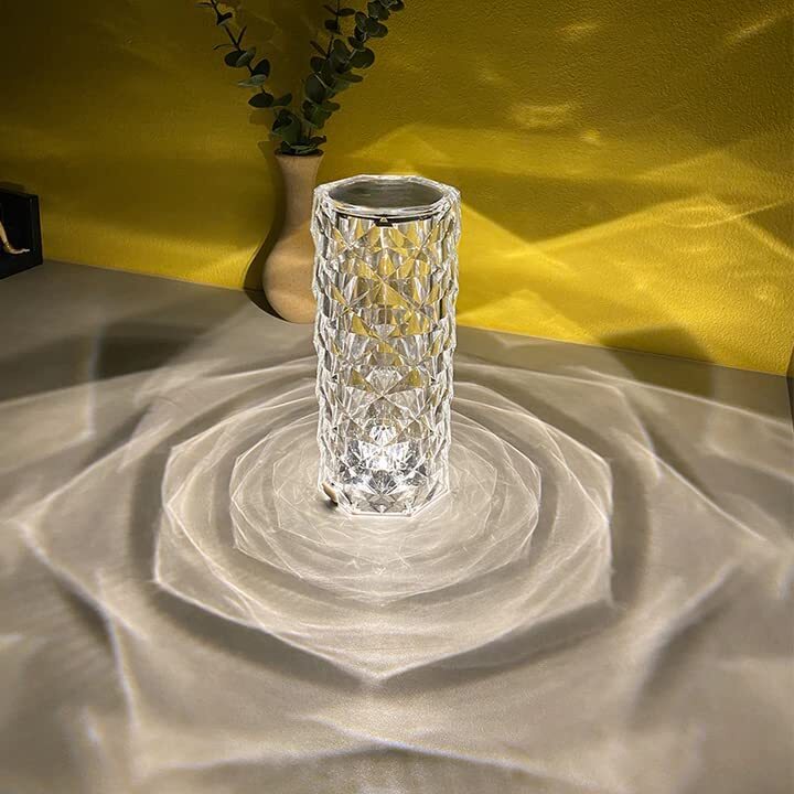 Rose Diamond Crystal LED Touch Sensor Night Light for Bedroom Decor