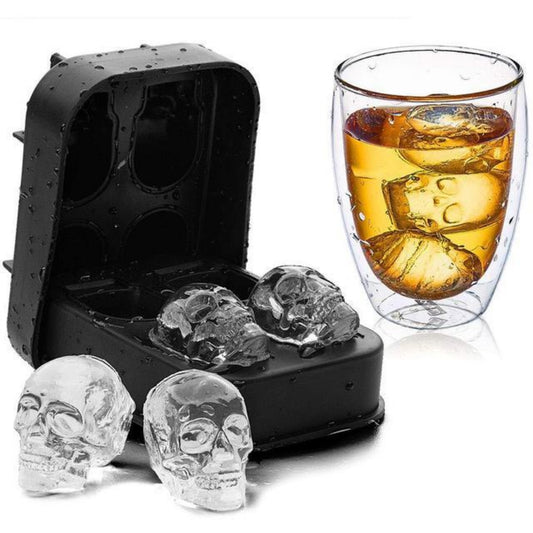 3D Skull Ice Cube Mold Maker for Halloween Parties and Cocktails