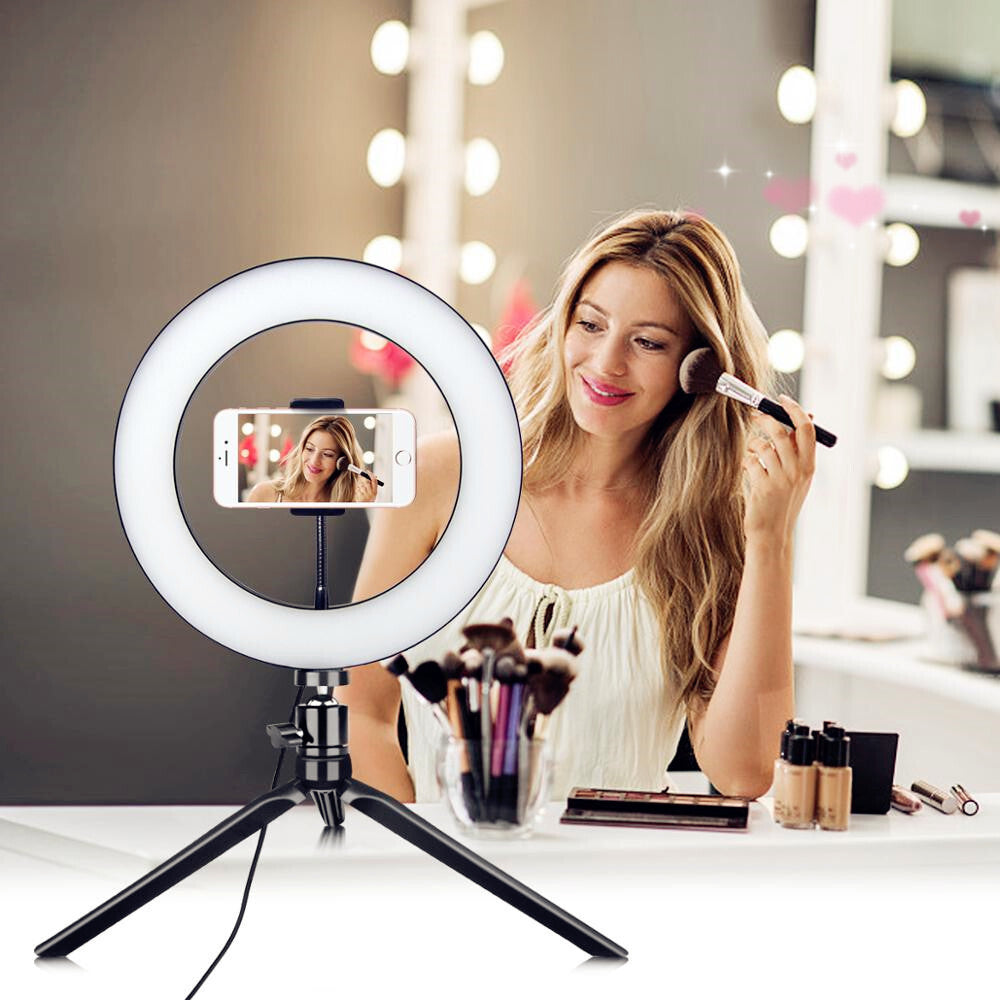 12" LED Large Ring Light with Adjustable Tripod and Phone Holder for Perfect Selfies