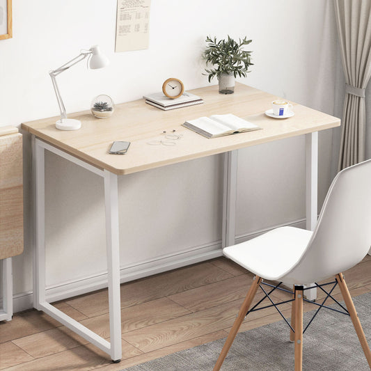 Space-Saving Folding Table Desk for Home Office White Oak