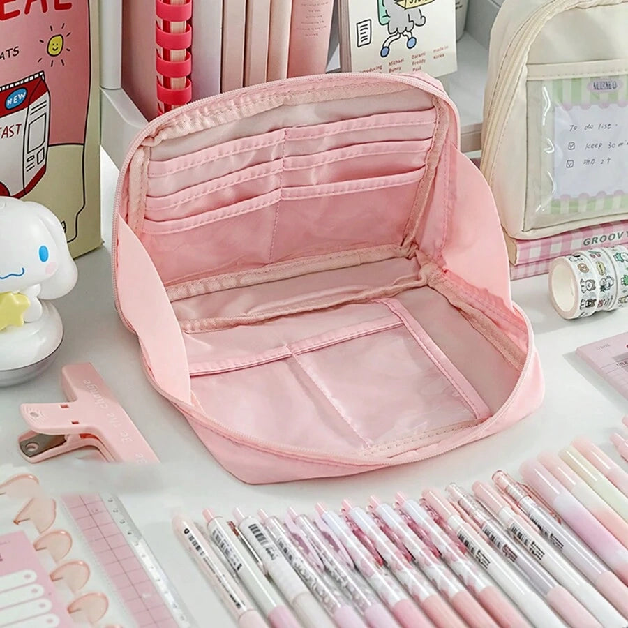 Large Capacity Stationery Organizer Bag pink design