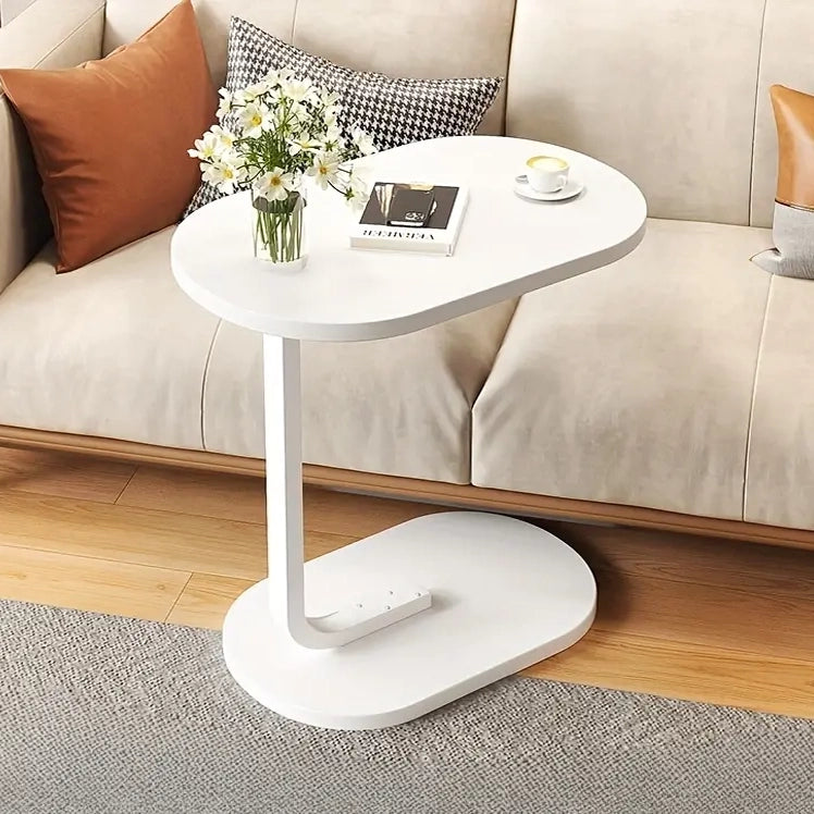 White Adjustable Wood Metal Side Table Sofa Bed Laptop Stand