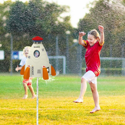 Water Rocket Launcher Rotating Sprinkler Toy for Kids Fun Blue