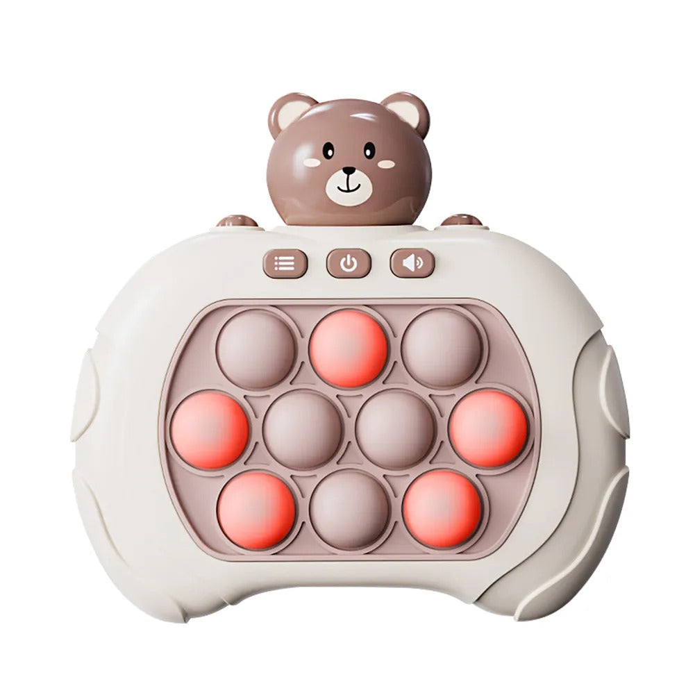 Cute Bear Light Up Push Pop Fidget Game Console for Kids