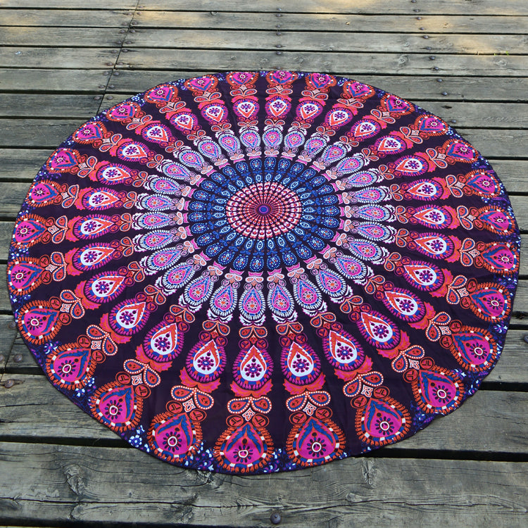 Elegant Round Beach Shawl Purple