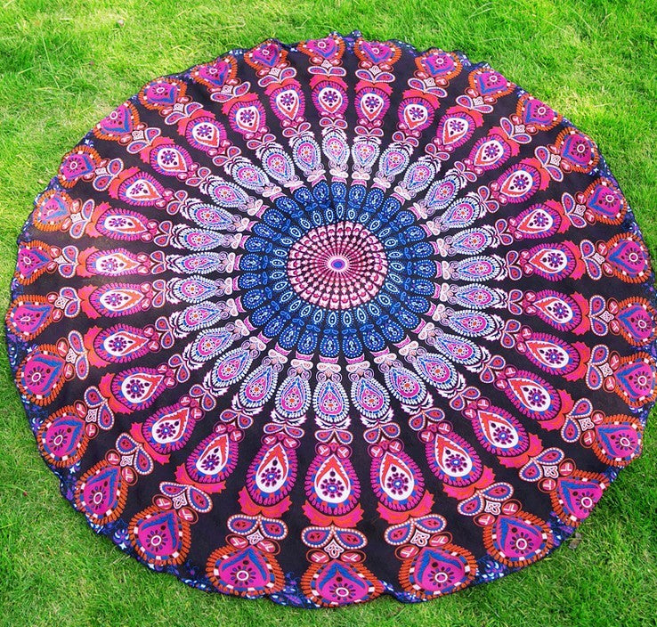 Elegant Round Beach Shawl Purple