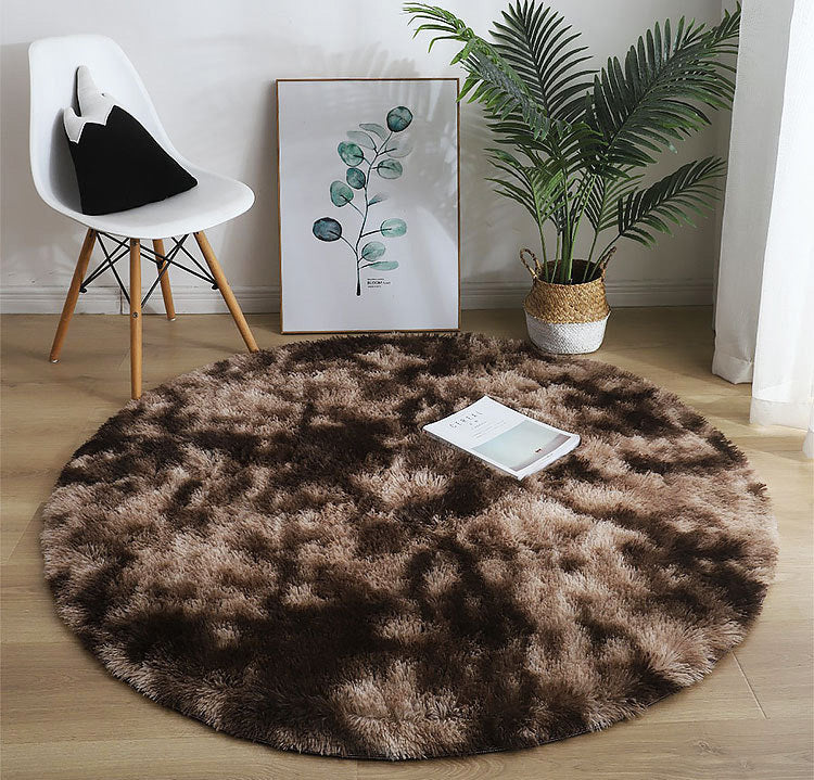 Infinity Round Soft Comfortable Shag Rug Mocha