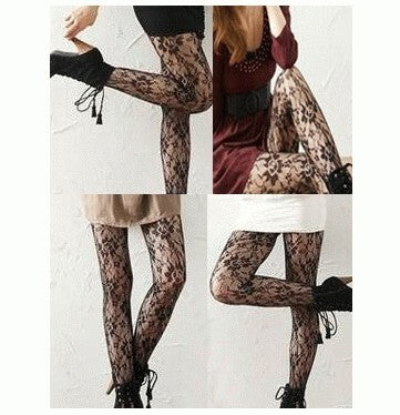 Elegant Floral Patterned Pantyhose Stockings Leggings for Women