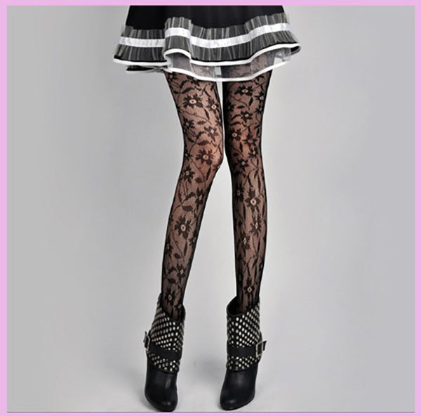 Elegant Floral Patterned Pantyhose Stockings Leggings for Women