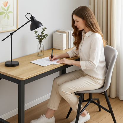 Narrow Wood Metal Console Table Modern Rustic Oak