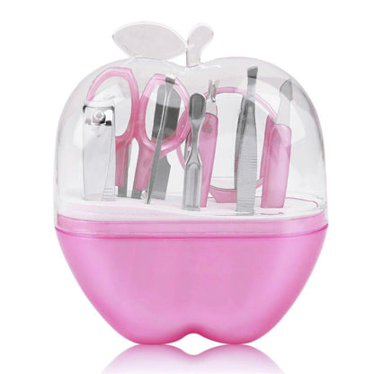 9 Piece Manicure Nail Care Set Perfect for Home and Travel Pink