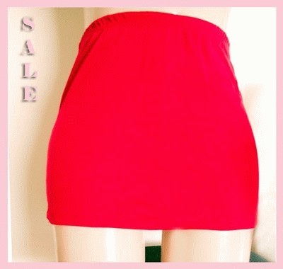 Stylish Stretch Mini Skirt Red Size XS