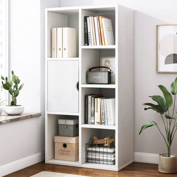 White Modern Organizer Bookcase Storage Display Shelf Cabinet Closet
