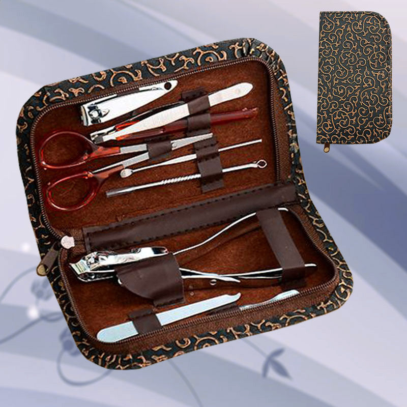 10 Piece Professional Manicure Nail Care Kit in Stylish Case