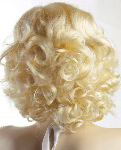 Short Curly Wig Golden Blonde Glamorous Style