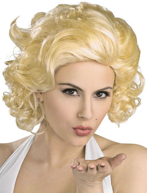 Short Curly Wig Golden Blonde Glamorous Style