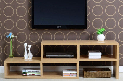 Adjustable Multifunctional TV Cabinet Display Shelf Oak