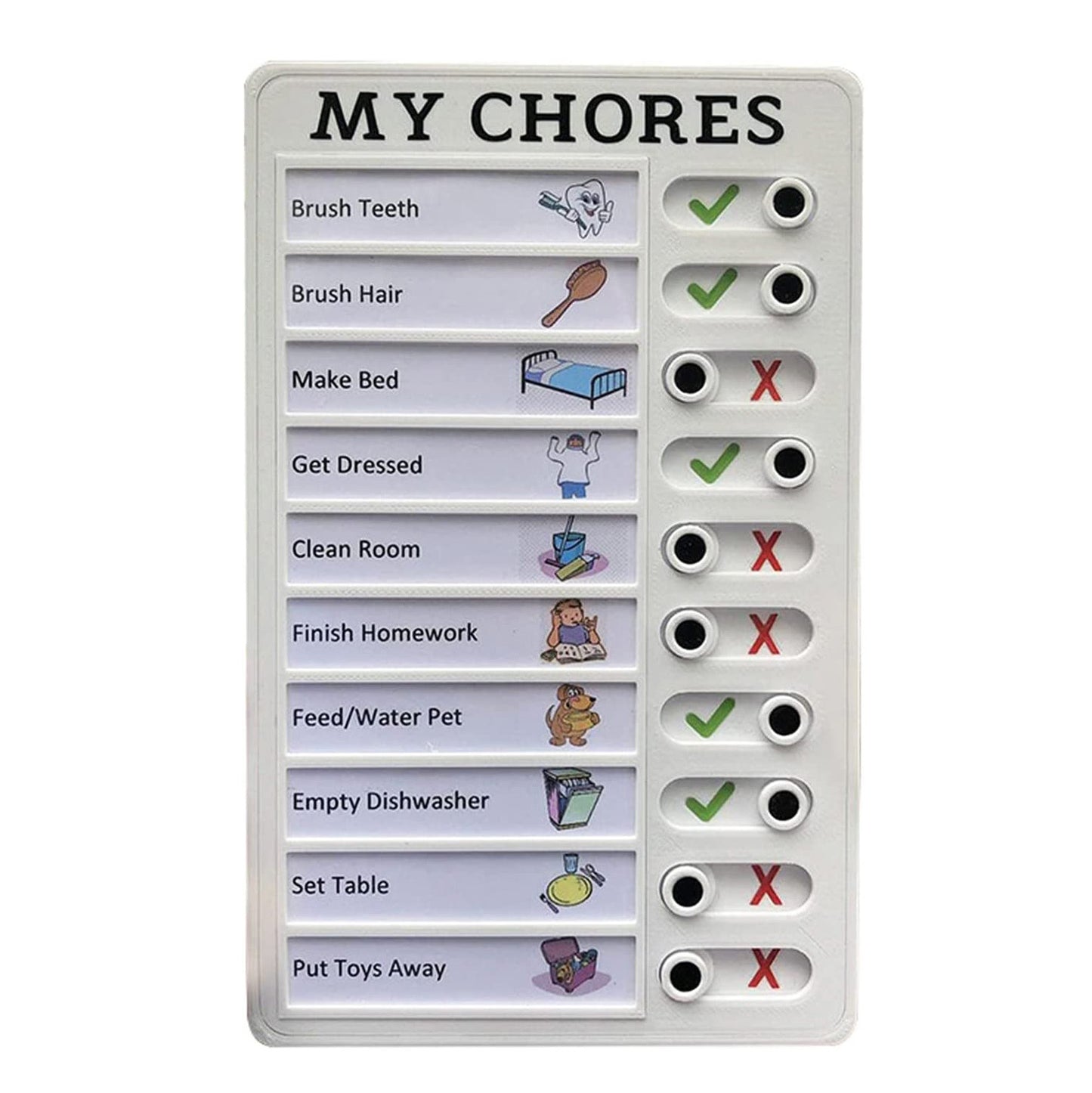 Reusable Chore Chart Checklist Memo Board Planner with Slider