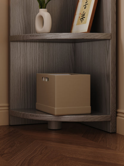 Stylish 5-Tier Rustic Grey Wooden Corner Shelf Unit