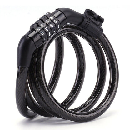 Heavy Duty 5-Digit Combination Anti-Theft Cable Bike Lock Bicycle Security