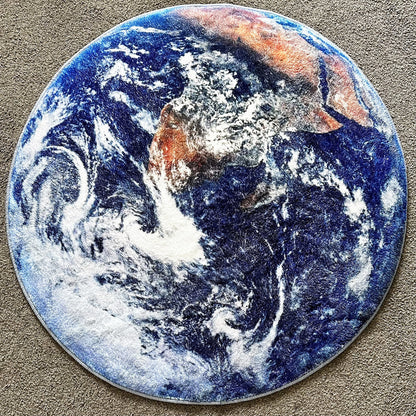 Luxury Plush Comfort Infinity Round Earth Planet World Rug