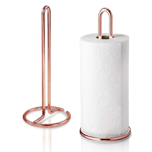 Rose Gold Steel Paper Towel Holder Toilet Paper Stand Bathroom Tissue Organizer