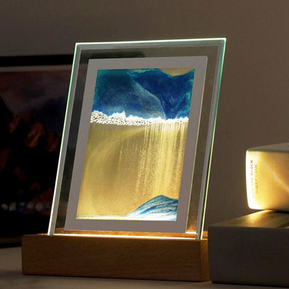 Mesmerizing 3D Moving Sand Art LED Table Lamp Night Light Decor