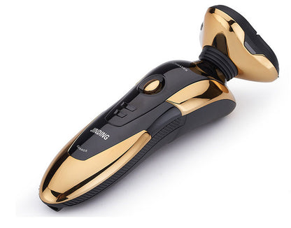 Gold 3D Floating 3-Head Rotating Rechargeable Electric Shaver for Smooth Shave