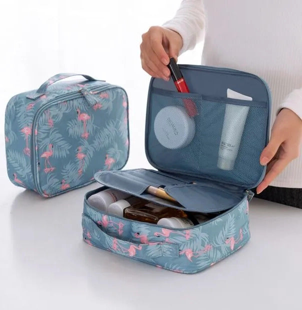 Travel Flamingo Makeup Case Cosmetic Organizer Toiletry Bag Portable