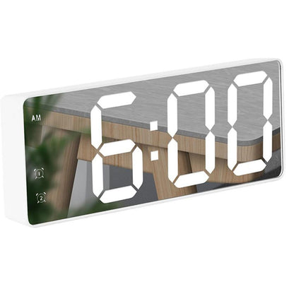 Sleek LED Digital Alarm Clock with Temperature Display and Mirror Finish