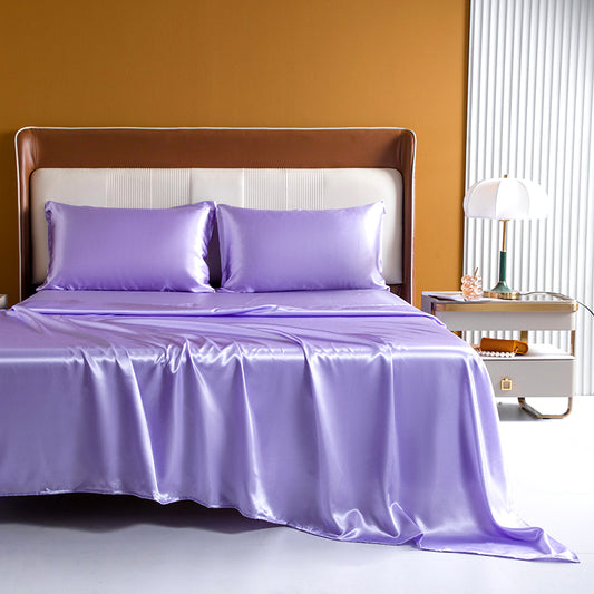 Queen Silky Satin Bed Sheet Set Soft and Smooth Lavendar