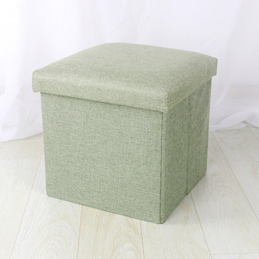 Folding Linen Storage Ottoman Multifunctional Stool Sage