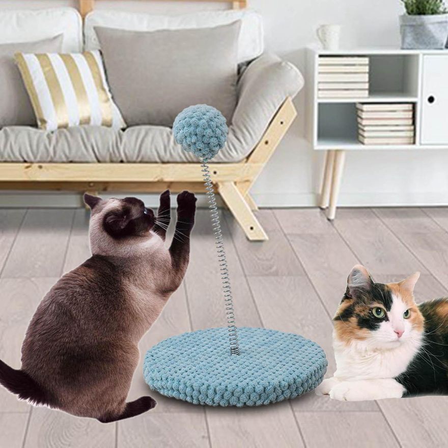 Interactive Cat Scratching Toy with Spring Teaser