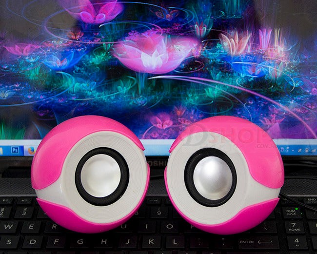 Portable Mini Stereo USB Computer Speakers Pink