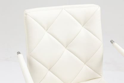 Ergonomic High-Back PU Leather Office Chair White