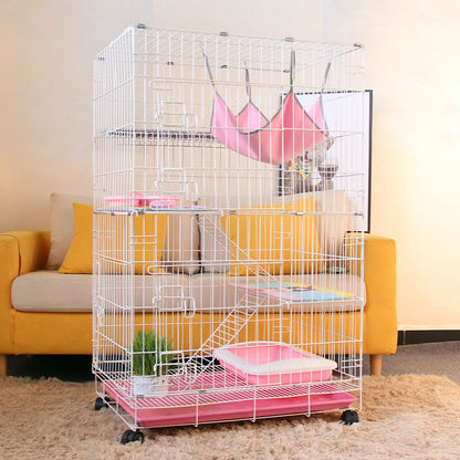 Large 4 Tier Pet Cat Bird Cage Pet Home Exercise Crate Playpen White