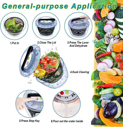 5L Large Capacity Salad Spinner Vegetable Washer Dryer Kitchen Tool