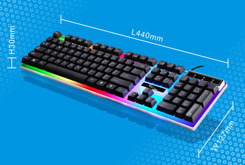 RGB Wired Gaming Keyboard and Mouse Combo Set Black Backlit