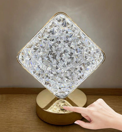 Elegant LED Crystal Diamond Cordless Night Light for Bedroom Decor