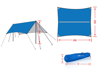 3m Sun Shade Sail Complete Kit UV Protection Blue