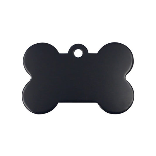 Personalized Dog Bone Shaped Aluminum ID Tag for Pets Black