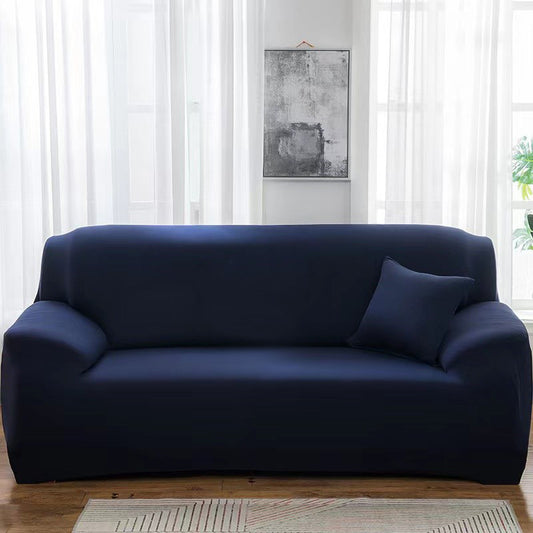 3-Seater Stretch Sofa Cover Set Lounge Couch & Cushion Protector Navy