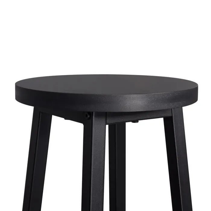 Modern Industrial Bar Stool Black Wood & Metal Design