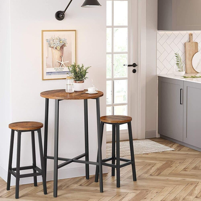 Modern Industrial Bar Stool Rustic Wood & Metal Design