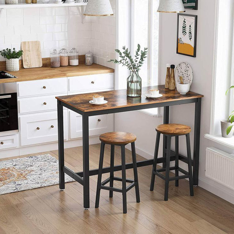 Modern Industrial Bar Stool Rustic Wood & Metal Design