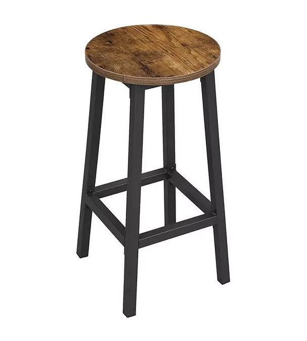 Modern Industrial Bar Stool Rustic Wood & Metal Design