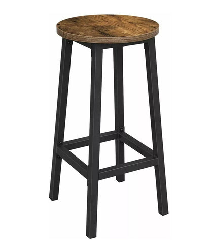 Modern Industrial Bar Stool Rustic Wood & Metal Design