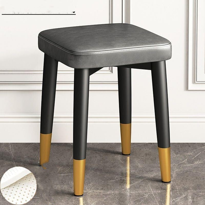 2 Pack Minimalist Faux Leather Dining Table Stool Padded Dressing Seat