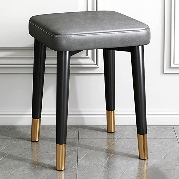 2 Pack Minimalist Faux Leather Dining Table Stool Padded Dressing Seat