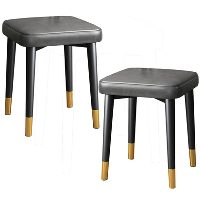 2 Pack Minimalist Faux Leather Dining Table Stool Padded Dressing Seat